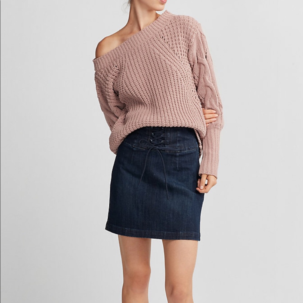 Corset jean high waisted skirt